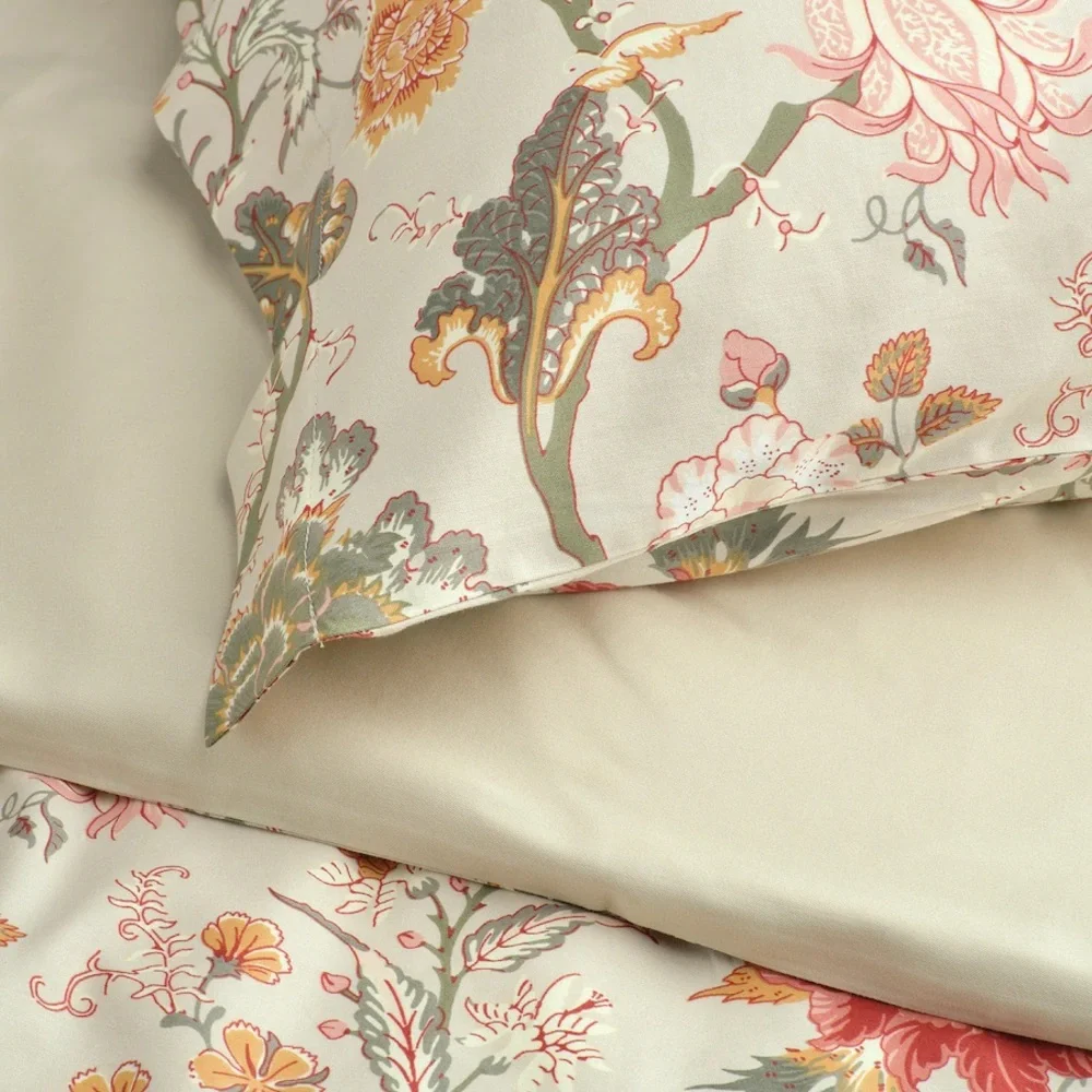 Floral Cream Duvet Cover Set - Full/Queen